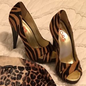 Michael Kors high heeled calf hair shoes